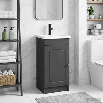 vidaXL Badkamer Vanity met Wastafel Zwart 42 x 40 x 84,5 cm, Verzenden, Nieuw