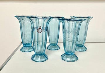 August Walther & Söhne - Pot (5) - Geperst glas - 5