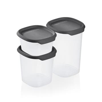 Tupperware Set One Touch Fresh Vierkant Zwart, Verzenden, Nieuw