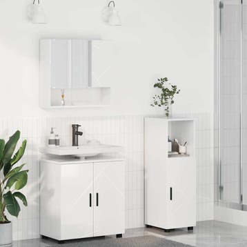 vidaXL Badkamermeubel Set 3 st Hoogglans wit 61 x 35 x 64 cm, Verzenden