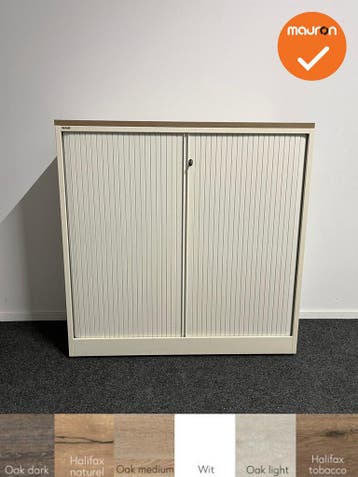 Roldeurkast - Ahrend - 120x120x45cm - wit met metalen roldeu, Werkplek, Ophalen of Verzenden, Gebruikt, Kast