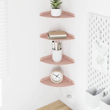 vidaXL Hoek Plank 4 st Roze 18 x 18 x 2 cm, Verzenden