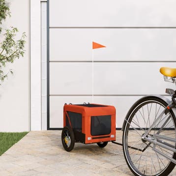 vidaXL Hondenfietstrailer oxford stof en ijzer oranje en, Verzenden, Nieuw