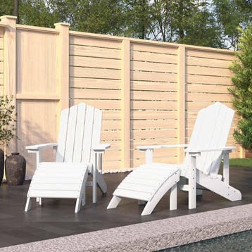 vidaXL Tuinstoelen 2 st Adirondack met voetensteunen HDPE, Verzenden