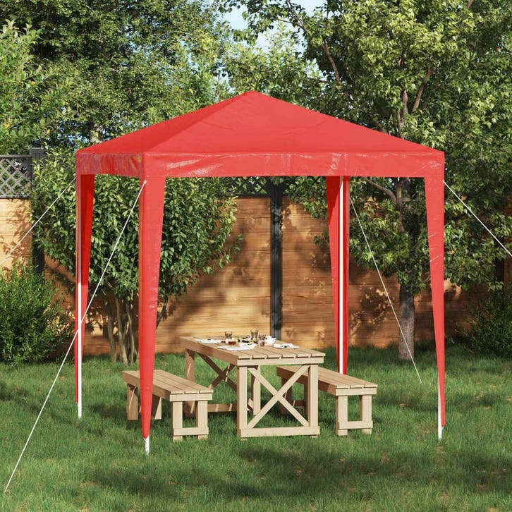 vidaXL Partytent 200 x 200 x 240 cm Rood PE en staal, Tuin en Terras, Partytenten, Nieuw, Verzenden