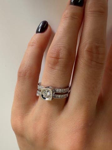 Dinh Van - Bague de fiançailles - cube - 18 carats Or blanc, Bijoux, Sacs & Beauté