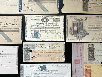 Espagne 1876 - Fiscaux - Banque dEspagne. Timbres sur