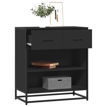 vidaXL Dressoir 68x35x76 cm bewerkt hout zwart, Verzenden