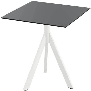 Inklapbare Tafel | INFINITY | HPL/RVS | Zwart Blad | Wit, Verzenden
