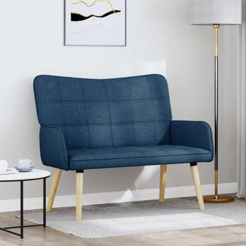 vidaXL 2-Zits Sofa Blauw 115 x 61 x 87 cm Stof, Verzenden, Nieuw