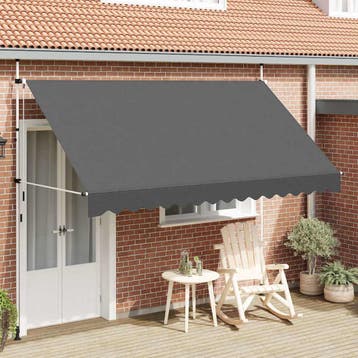 vidaXL Luifel handmatig uittrekbaar 350 cm antraciet, Verzenden