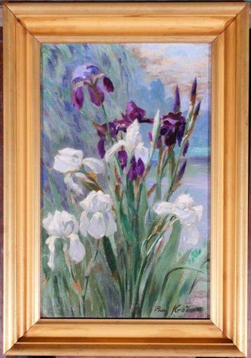 Paul-Eugène Kreder (1862–1920) - Irises, Antiek en Kunst