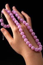 Zachte paarse kwarts ketting- en armbandset – facetgeslepen, Verzamelen