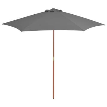 vidaXL Parasol met houten paal 270 cm antraciet, Verzenden