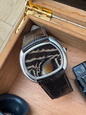 Corum - Peackock Feather Silver Case - - original buckle. -, Nieuw