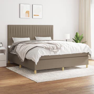 vidaXL Boxspring met matras stof taupe 160x200 cm, Verzenden, Nieuw