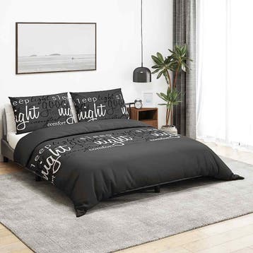 vidaXL Dekbedovertrekset 140x200 cm katoen zwart, Verzenden, Nieuw