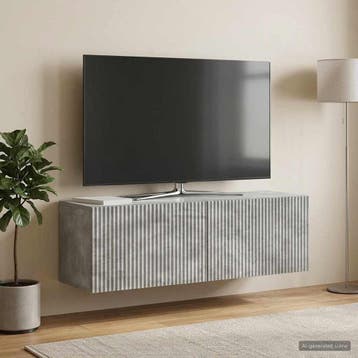 vidaXL Wandmontage TV-kast 98 x 31 x 30 cm Betongrijs, Verzenden, Nieuw