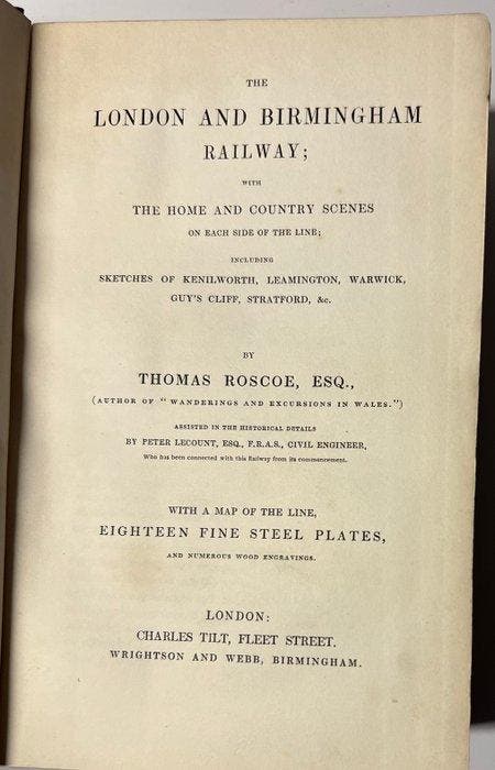 Roscoe, Thomas - The London and Birmingham Railway, with the, Antiek en Kunst, Antiek | Boeken en Manuscripten
