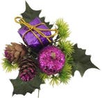 Kerstbijsteker paars appel cadeautje en dennenappeltjes doos, Nieuw