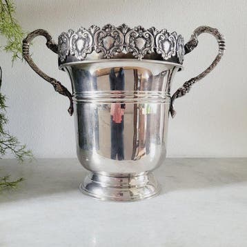 Art Deco stijl, Zware Verzilverde Wijn-/Champagnekoeler -