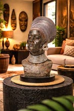 Buste, buste negroide dame - 55 cm - mgo