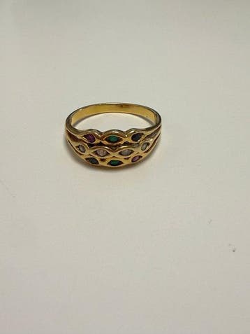 Ring - 18 karaat Geel goud Smaragd