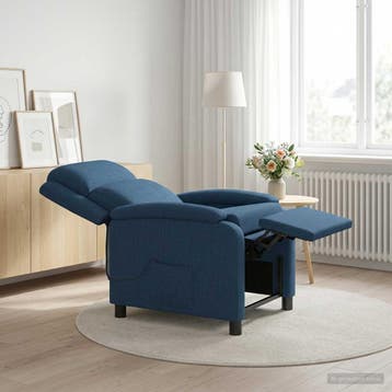 vidaXL Massage Relaxstoel Blauw Stof, Verzenden, Nieuw