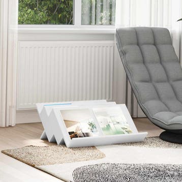 vidaXL Tijdschriftenrek met plank Wit 65 x 53 x 28,5 cm, Huis en Inrichting, Verzenden, Nieuw