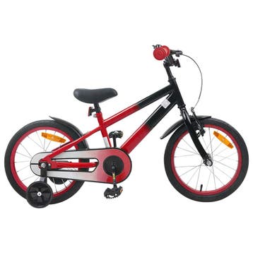 vidaXL Kinderfiets 16 Inch voor 4-6 jaar oud Rood Zwart, Verzenden