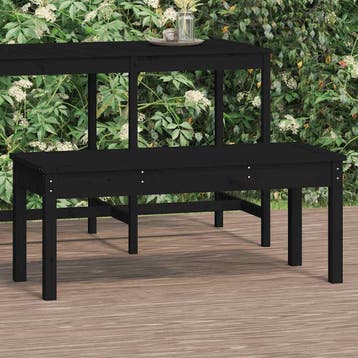 vidaXL Tuinbank 109x44x45 cm massief grenenhout zwart, Verzenden