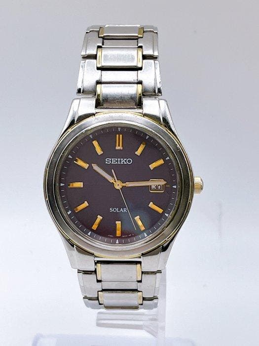 Seiko - Solar - Zonder minimumprijs - V145-0BK0 - Heren -, Bijoux, Sacs & Beauté, Montres | Anciennes | Antiquités