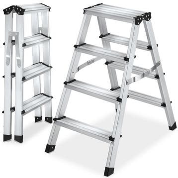 Dubbelzijdige aluminium trapladder, opklapbaar, antislip, Verzenden, Nieuw