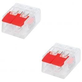Lasklem Slim Set 2 Stuks - 2 Polig met Klemmen, Perfect LED, Doe-het-zelf en Bouw, Verzenden, Nieuw