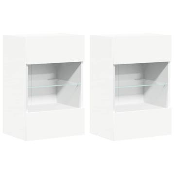 Tv-wandkast LED wit | Tweede kansje | OP = OP (tv-meubel), Huis en Inrichting, Kasten |Televisiemeubels, Minder dan 50 cm, Gebruikt
