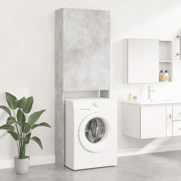 vidaXL Wasmachinekast 64x25,5x190 cm betongrijs, Verzenden, Nieuw