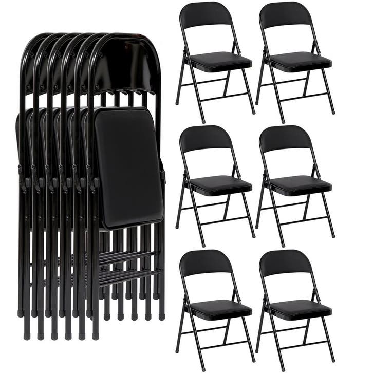 Klapstoelen - Vouwstoelen - Set van 6 - Eettafelstoelen - Zw, Caravanes & Camping, Meubles de camping, Envoi