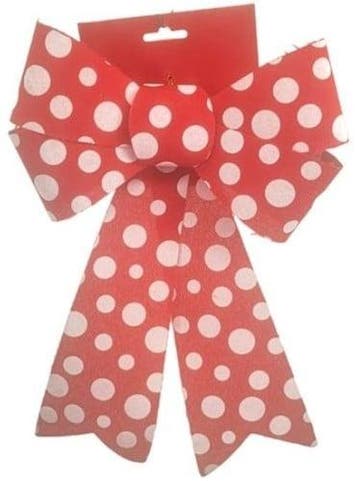 Strik Rood Witte Stippen 30x19 cm per stuk