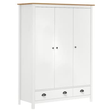 vidaXL Kledingkast Hill 3 deuren 127x50x170 cm massief, Verzenden, Nieuw