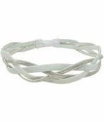 Haarband Sport 3cm - Glitter - Gevlochten Elastiek - Wit, Nieuw