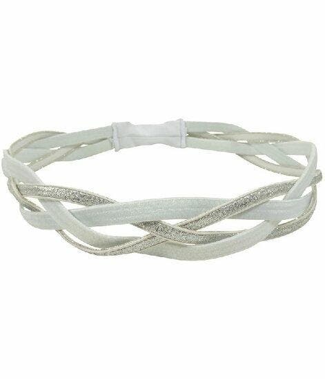 Haarband Sport 3cm - Glitter - Gevlochten Elastiek - Wit, Handtassen en Accessoires, Uiterlijk | Haarverzorging