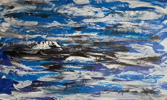 AT studio - Souffle d’écume.-XXL, Antiek en Kunst, Kunst | Schilderijen | Modern