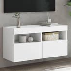 vidaXL Tv-wandmeubel met LED-verlichting 80x30x40 cm wit, Huis en Inrichting, Kasten |Televisiemeubels, Verzenden, Nieuw