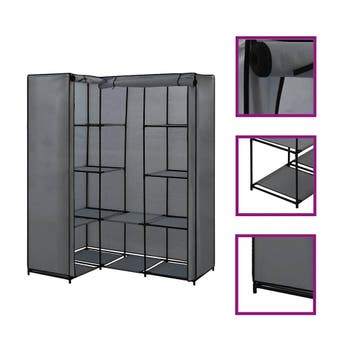 vidaXL Hoekkledingkast 130x87x169 cm grijs, Maison & Meubles, Verzenden