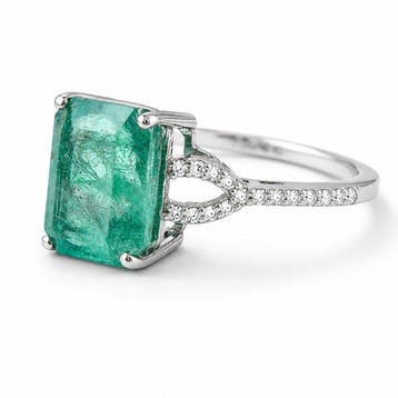 Zonder minimumprijs - Ring Platina - 2.54ct. tw. Smaragd -, Nieuw