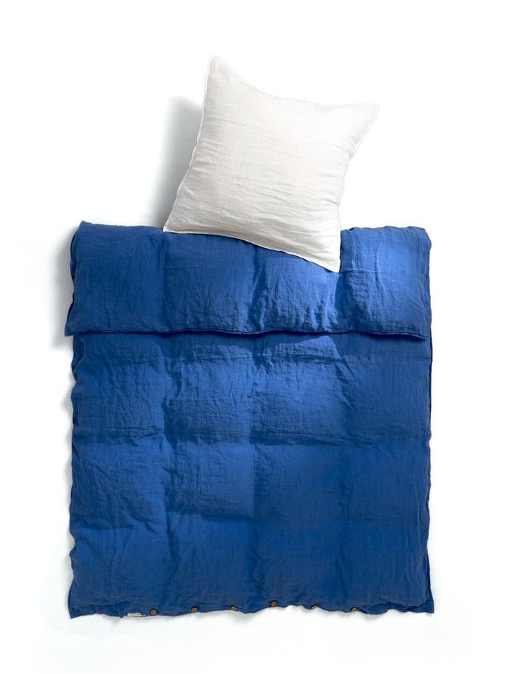Zomers zuiver linnen dekbedovertrek in Cornflower Blue, Huis en Inrichting, Slaapkamer | Beddengoed, Blauw, Nieuw, Dekbedovertrek