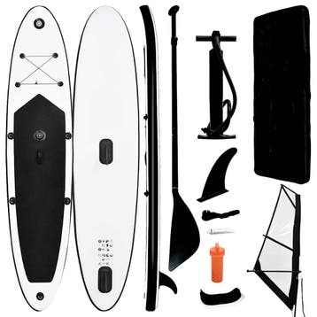 vidaXL Stand Up Paddleboard opblaasbaar met zeilset zwart en, Verzenden