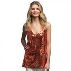 Top Pailletten Oranje M-L, Kleding | Dames, Verzenden, Nieuw