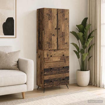 vidaXL Kast Set 2 st 66 x 34,5 x 90 cm Bewerkt hout Oud hout, Huis en Inrichting, Kasten | Overige, Verzenden, Nieuw