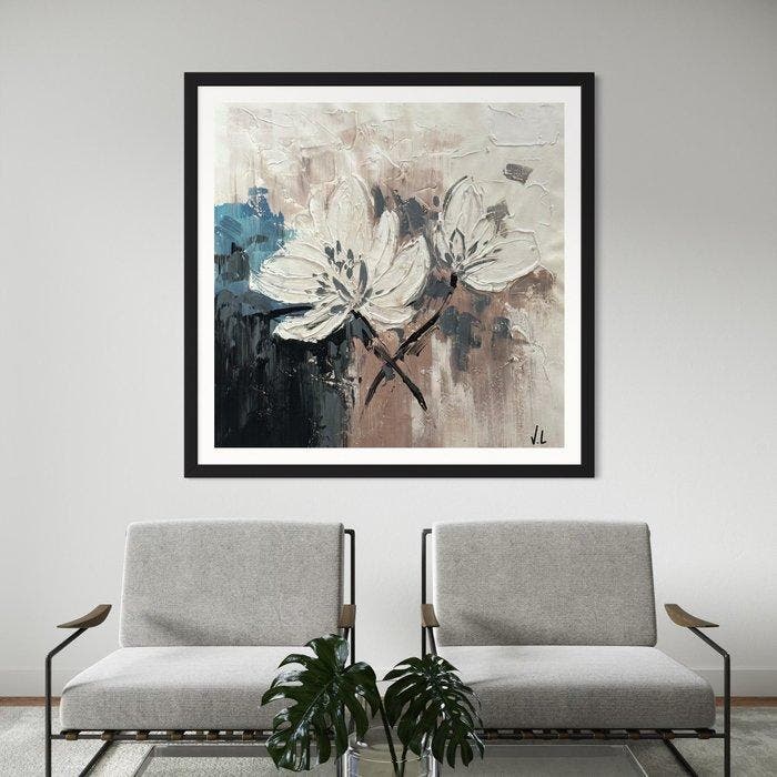 Victoria Lemée - Duo Floral Huile sur Toile XL, Antiquités & Art, Art | Objets design